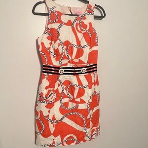 Lily Pulitzer Booze Cruise Nautical Dress Tango Orange